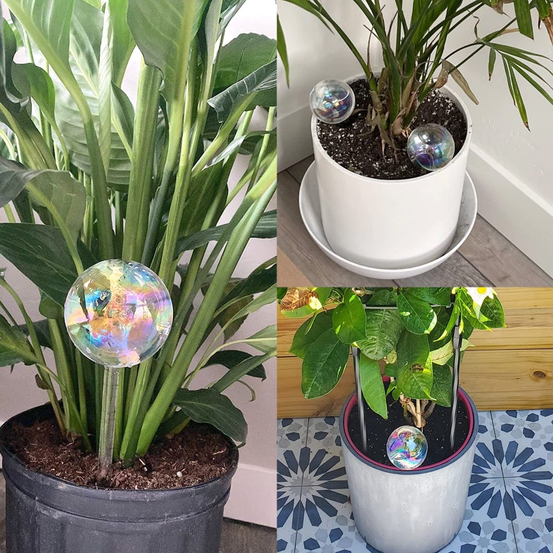 Pynqdfu 3 Pcs Plant Watering Globes Self Watering Planter Insert Plant Accessories Colorful Glass Plant Watering Devices for Indoor Plants - Image 5
